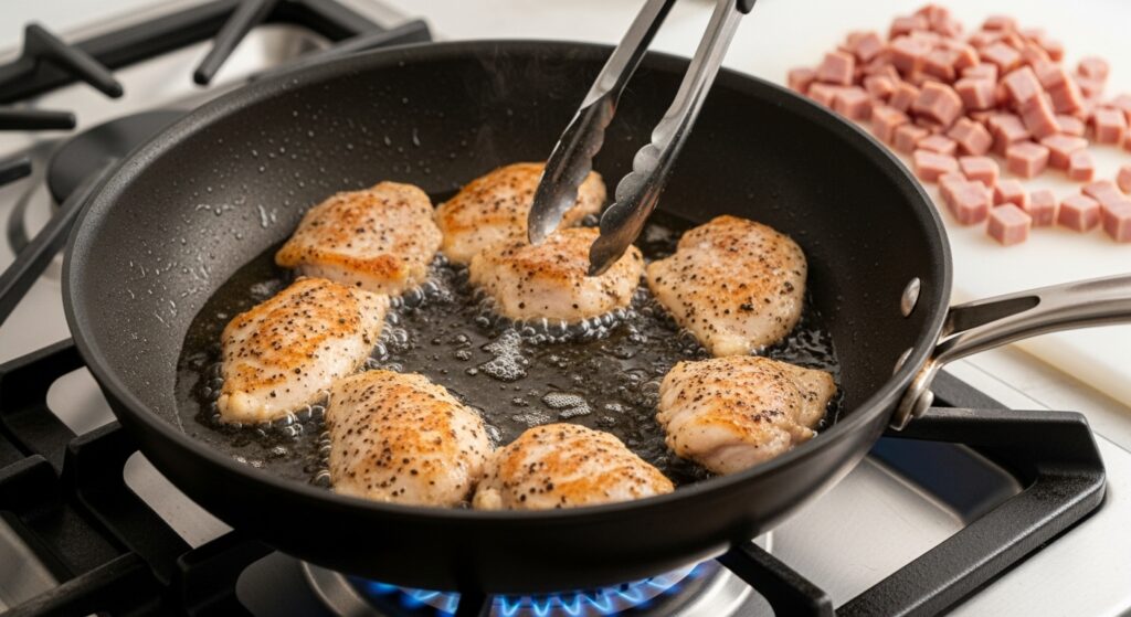 Prepare the Chicken and Ham