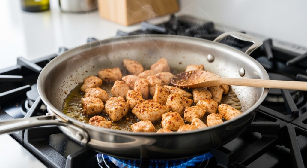 cooking of fajita chicken