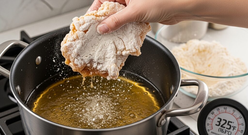 fry chicken for sandwich